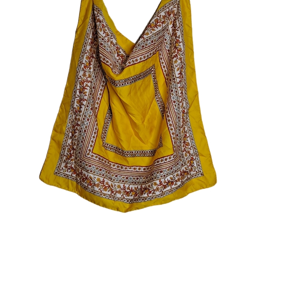Scarf vintage yellow floral made in italy